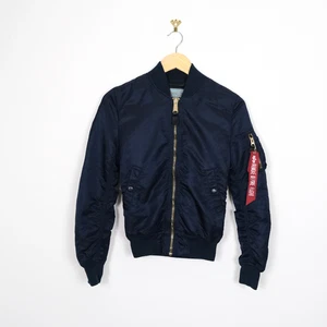 Alpha Industries Crop Flying Jacket Ladies navy Satin XS - Picture 1 of 9