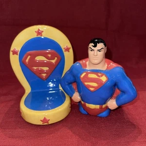 Superman Clay Art Salt & Pepper Shakers 1997 Edizione da Collezione DC - Foto 1 di 6