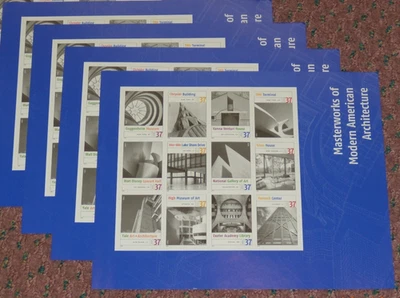 Four x 12 = 48 MASTERWORKS OF MODERN AMERICAN ARCHITECTURE 37¢ US Stamps # 3910 - Image 1 of 4