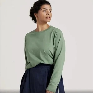 Allbirds Allgood Hazy Cargo grün Bio Baumwolle Langarm Tee Tshirt Damen XS - Bild 1 von 12