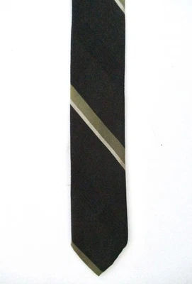 Corbata de jazz de colección años 60 majestuosa italiana pura seda negra verde a rayas SUPER DELGADA 1,25 Foto 1 de 4