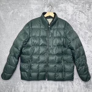 LL Bean Jacket Mens Large Green DownTek Maine Inland Fisheries Patch Puffer - Picture 1 of 13