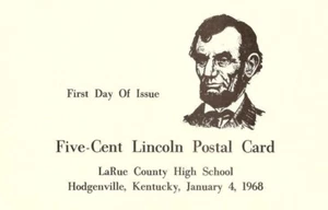 #UX55 5c Abraham Lincoln Postkarte erster Tag Zeremonie Programm - Bild 1 von 2