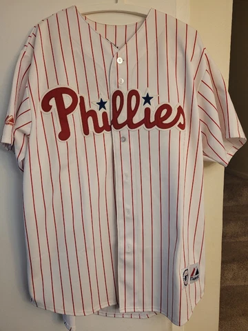 Philadelphia Phillies Jim Thome Jersey XL Majestic Baseball MLB Stitched White Cover