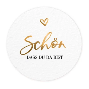 Aufkleber Schön dass du da bist | Etiketten ⌀ 3cm 4cm | Gastgeschenke NORDEULE - Bild 1 von 19