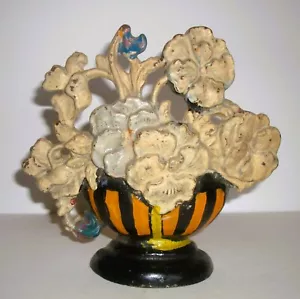 Antique HUBLEY #256 PANSY BOWL Cast Iron Doorstop/Bookend Completely Original - Picture 1 of 6