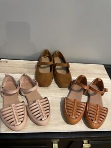Toddler Girl Shoe Bundle Size 9 Flats Mary Jane Lot Of 3 Brown Pink Old Navy