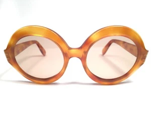VINTAGE PIERRE CARDIN C17 ROUND HONEY TORTOISE 1960'S SUNGLASSES - Picture 1 of 4