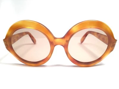 VINTAGE PIERRE CARDIN C17 ROUND HONEY TORTOISE 1960'S SUNGLASSES - Image 1 of 4