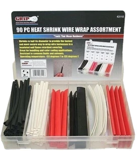 90 pc Heat Shrink Wire Wrap Assortment Set Tubing Electrical Connection Cable - Picture 1 of 2