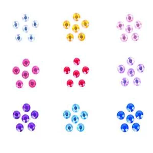 Acrylic Stones Glue-On Round Small-4mm 100 pack Craft - Picture 1 of 8