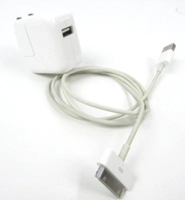 Apple iPad 10W USB Power Adapter Wall Charger 2 3 4 Air + 30 Pin Cable A1357 - Image 1 of 4