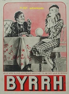PUBLICITE BYRRH VOYANTE BOULE CRISTAL JE LE VOIS BLOND SIGNE LEONNEC DE 1934 AD - Imagen 1 de 1