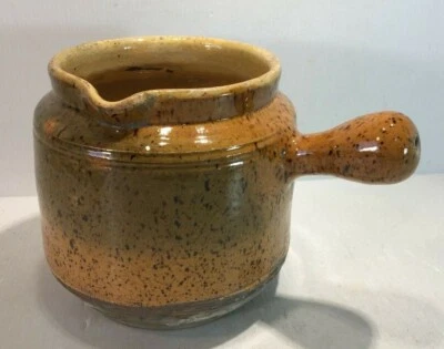 Pot, toupin, poterie provençale ancienne en terre cuite vernissée - Photo 1/4