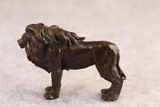 Mini Good stand Bronze lion leo Collection netsuke statue tea pet table decor