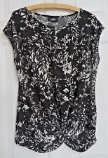 Wallis size 12 black white abstract floral stretch top