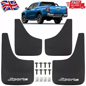 Sports Mud Flaps for Mitsubishi Triton mk1 mk2 mk3 mk4 mk5 L200 Splash Guards 4x - Picture 1 of 12