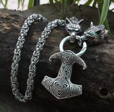 Viking Thor Hammer Mjolnir Fashion Necklace Mens Gift Nordic Celtic Charm