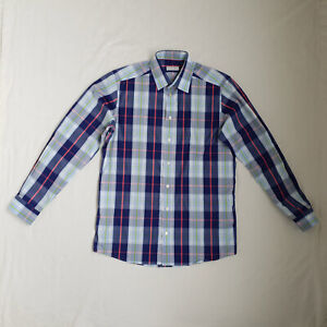 NEW! Eton Mens Formal Shirt Size 40 - 15 3/4 Contemporary Fit Button Up Check