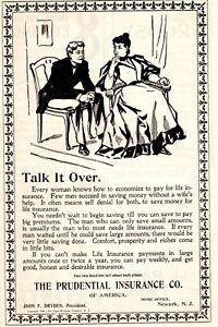 Vintage ad Print 1896 Prudential Insurance talk it over art Every woman knows