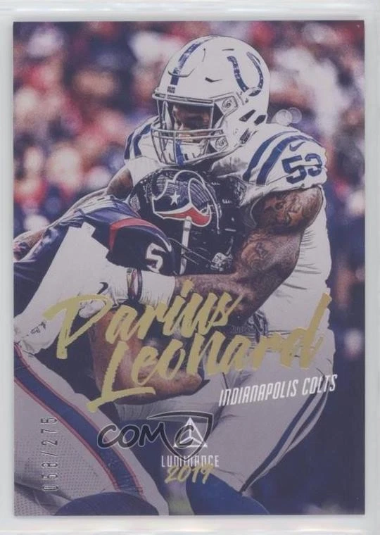 2019 Panini Luminance Gold /275 Shaquille Leonard Darius Leonard #19 - Image 1 of 2