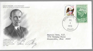 Presidents From Vermont Chester Arthur & Calvin Coolidge Event Covers lot of 2 - Picture 1 of 3
