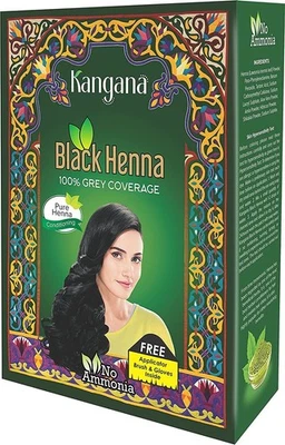 Henna negra para tinte/color de cabello natural cobertura 100 % gris 6 bolsas total 60 g Foto 1 de 4
