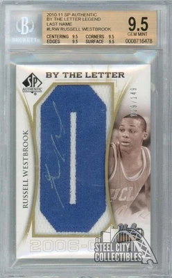 Russell Westbrook 2010 SP Authentic Letter Patch Auto Card #L-RW 129/149 BGS 9.5 - Image 1 of 2