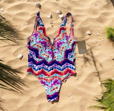 HOBIE Multicolor One Piece Swimsuit Size Medium NEW New with tags - Image 1 of 4