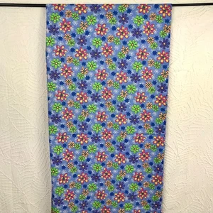 Vtg FLOWER POWER Lavender Floral Retro Cotton Plisse Seersucker Fabric 3.5 Yds - Picture 1 of 3