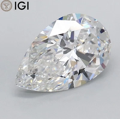 PEAR Shape 2.00 Carat IGI Certified Lab Grown CVD Diamond F Color VVS2 Clarity - Image 1 of 4