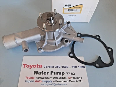 Toyota Corolla 2TC 1600cc и 3TC 1800cc новый водяной насос подходит 1977-1982 - Изображение 1 из 2