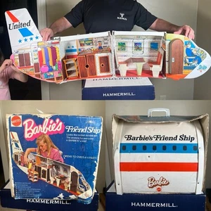 Vintage Mattel 1973 Barbie United Airlines Friend Ship Fold-Out Toy W/ Box - Picture 1 of 18