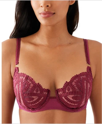 Sujetador Wacoal After Dark Balconette para mujer 38D rojo ciruela 855396 - Nuevo con etiquetas Foto 1 de 4