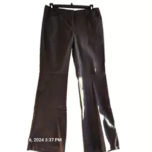 Pantalones de vestir Express Editor acampanados pierna baja rectos marrón para mujer talla 2 bolsillos - Imagen 1 de 13