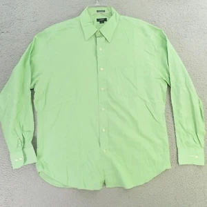 J Crew Shirt Mens Large Green Solid Long Sleeve Button Up 2-Ply - Picture 1 of 10