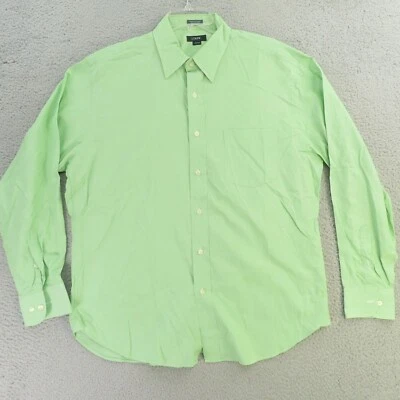 J Crew Shirt Mens Large Green Solid Long Sleeve Button Up 2-Ply - Image 1 of 4