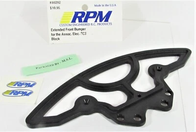 Vintage Team Associated Electric TC3 Extended Front Bumper NEW Color Black NIP - Image 1 of 4