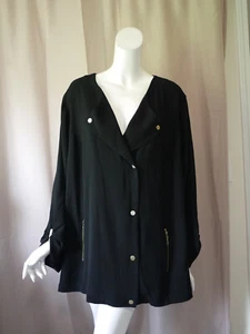 NUEVO CON ETIQUETAS Nuevo Top Catherines Negro Mangas Largas 3X 26/28 W - Imagen 1 de 7