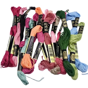 DMC 25 Cotton 6-ply Embroidery Floss Mixed Lot 21 Pull Skein Cross Stitch Thread - Picture 1 of 11