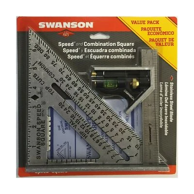 Swanson Speed Square Layout Tool Blue Book Aluminum 6" Combo Sqr VP Roofing Work - Image 1 of 4