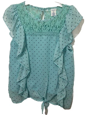 Arizona Jean Company Niñas Aqua Negro Lunares Manga Corta Talla M 10/12 Foto 1 de 3