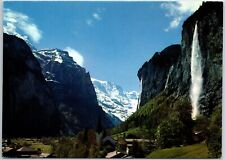 VINTAGE POSTCARD CONTINENTAL SIZE MOUNTAIN VIEWS FROM LAUTERBRUNNEN SWITZERLAND