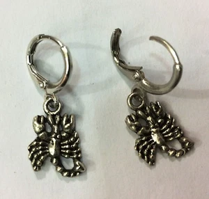 ORECCHINI EARRINGS UOMO DONNA CERCHI CIONDOLO SCORPIONE SCORPION UNISEX - Picture 1 of 1