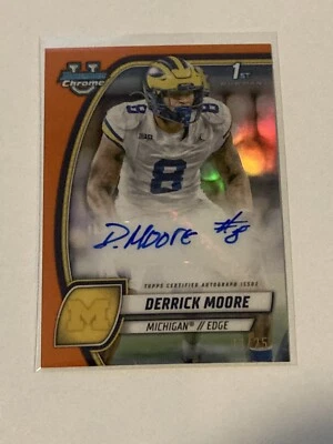 2024 Bowman Chrome University Derrick Moore 1st Auto /25 #PA-DMO Jersey #  - Image 1 of 3