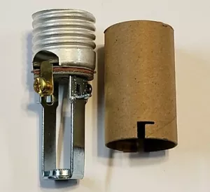 3" TALL KEYLESS STANDARD CANDLE SOCKET WITH 1/8F HICKEY E26 LAMP PART 48226JB - Picture 1 of 5