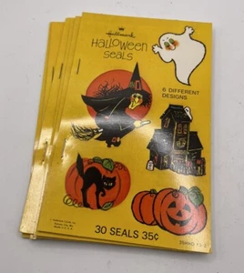 Adesivo Hallmark Halloween vintage sigilli libro di 30 leccare e bastone - Foto 1 di 3