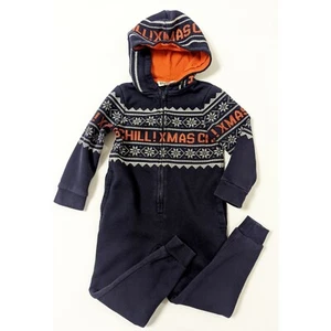 H&M CHRISTMAS SWEATSHIRT JUMPSUIT WITH HOOD SIZE 2-4 YEARS - Picture 1 of 10