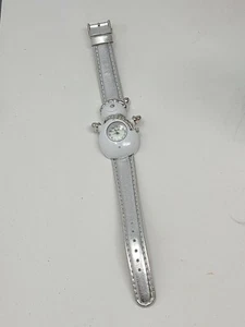 Narmi Snowman Watch White W/Genuine Leather Silver Band - Picture 1 of 3