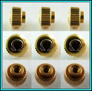 LOT of 3 OMEGA Watch Crowns GOLD PLATED - ORIG. SWISS - NOS 3.60 mm - STEM: 100 - Bild 1 von 7